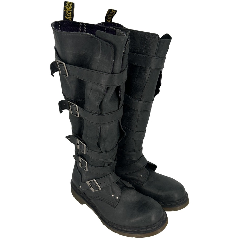 Dr. Martens Pnina Boots Womens Size 9 Leather Knee High Gothic Walking Dead Punk